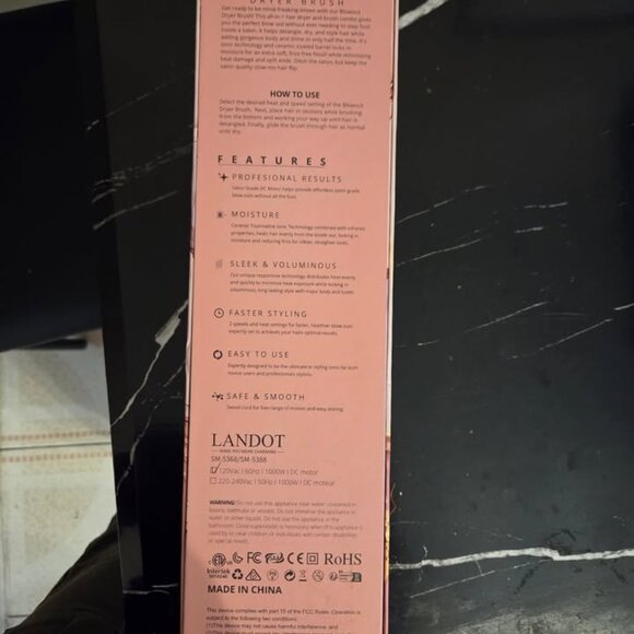 LANDOT Hair Blow Dryer Brush: One-Step Hot Air Brush with 60mm Oval Barrel - 4 i - Picture 2 of 5